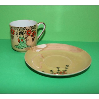 Vintage Hand Painted Geisha...